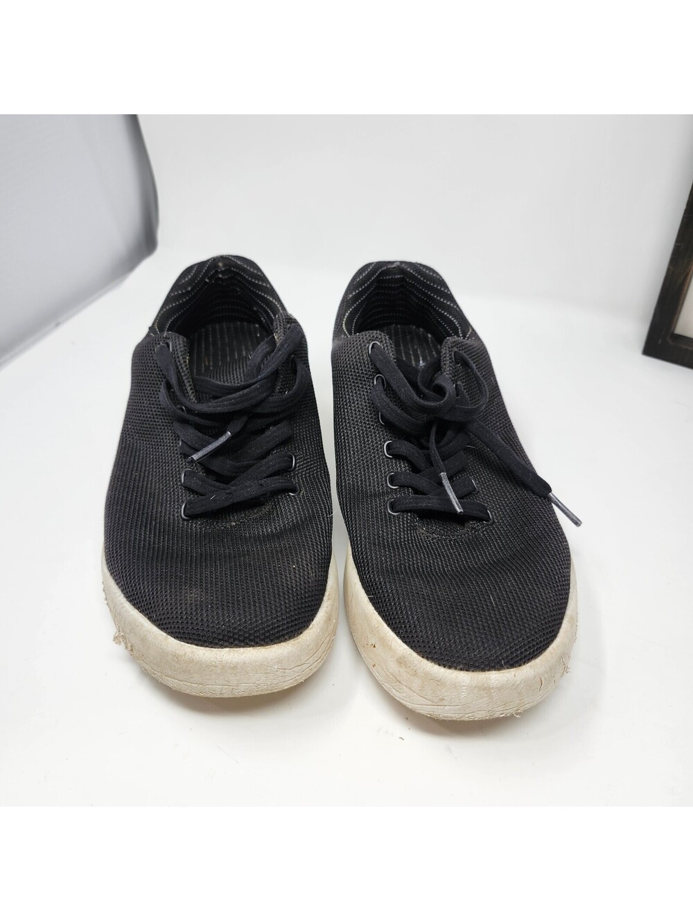 Atoms Model 000 Black Knit Sneakers Women's 10 Men's 8.5 Lace Up Shoes